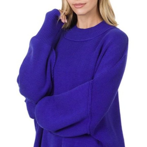Oversized Side Slit Sweater - Picture 2 of 4